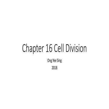 独中高中生物Chapter 16 cell division