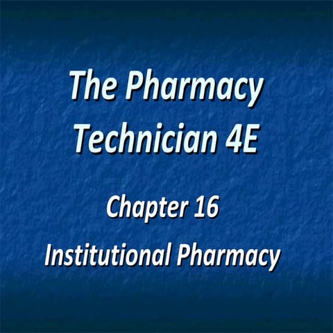 Chapter 16 hospital pharmacy
