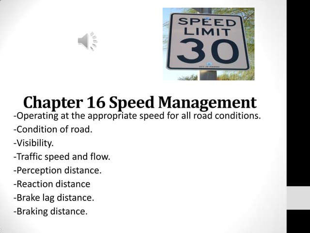 Which Of These Statements About Speed Management Is True Chapter 16 speed management | PPT