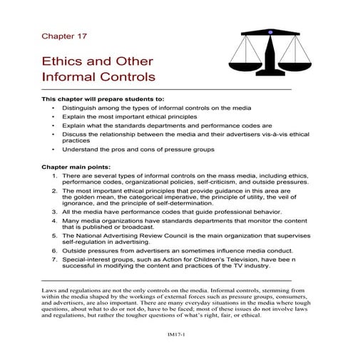 C17 - Ethics & Other Informal Controls