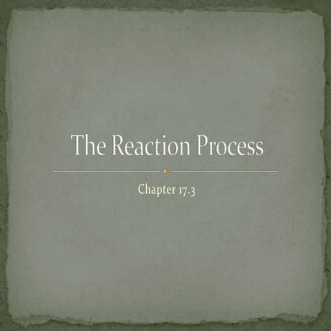 Chapter 17.3 : The Reaction Process