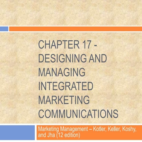 Chapter 17 - Designing and Managing Integrated Marketing Communications