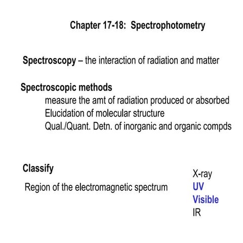 Chapter 17 spectroscopy