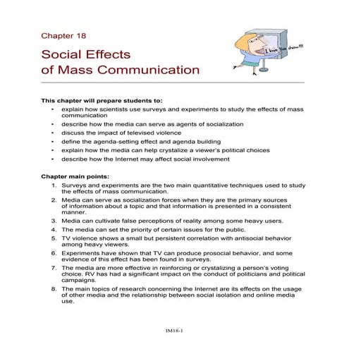 C18 - Social Effects of Mass Communication