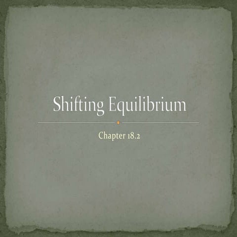 Chapter 18.2 : Shifting Equilibrium