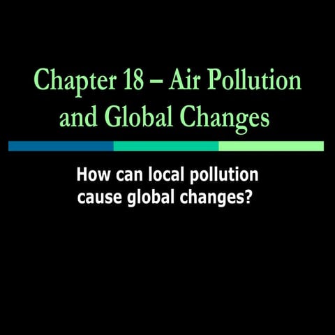 Chapter 18 – air pollution and global changes
