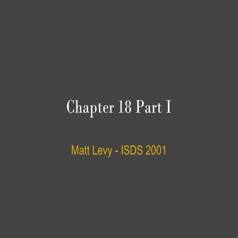 Chapter 18 Part I