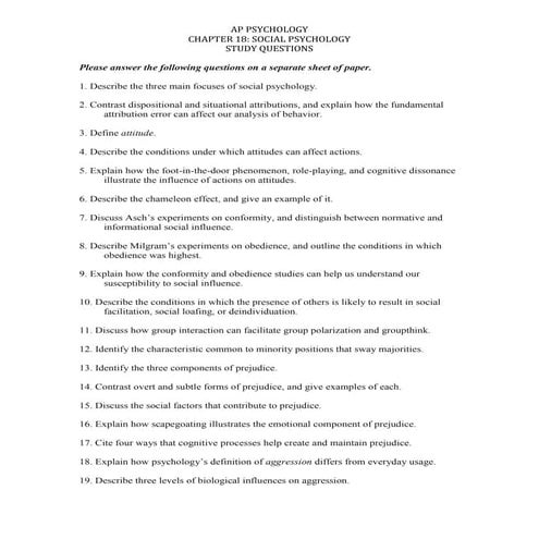 Chapter 18 study questions