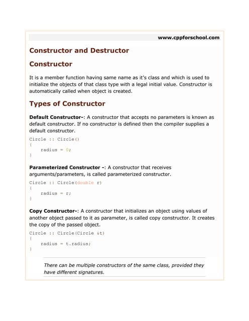 Constructor ppt | PPT