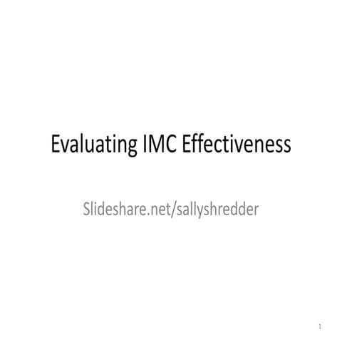 Chapter 19 imc evaluation