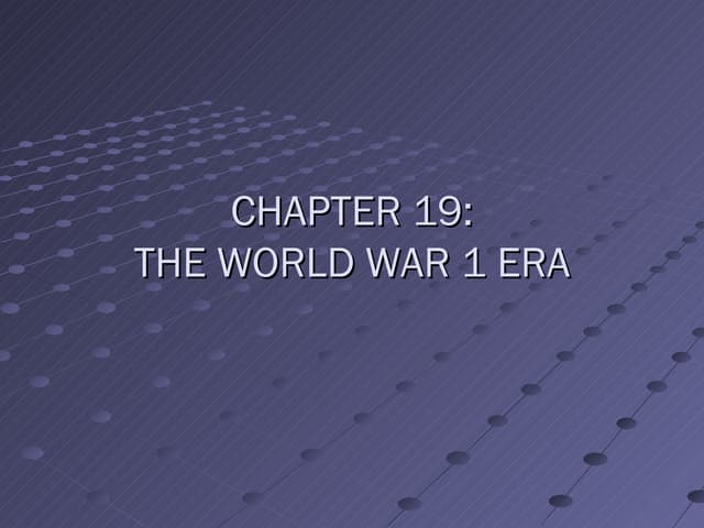Chapter 19  wwi