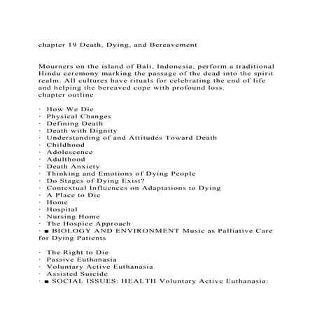 chapter 19 Death, Dying, and BereavementMourners on the isla.docx