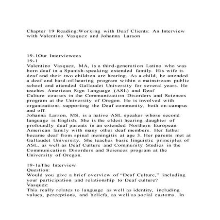 Chapter 19 ReadingWorking with Deaf Clients An Interview with Va