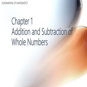 Chapter 1 addition and subtraction of whole numbers