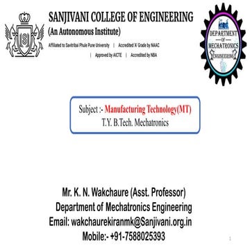 Manufacturing Properties of the materials