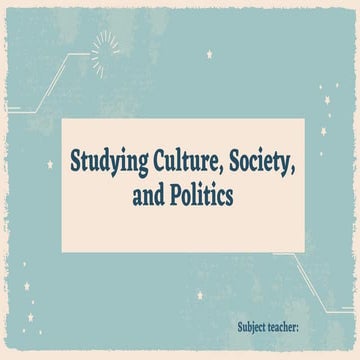 Chapter 1 Analyze the Concept Aspects and Changes in Culture and ...