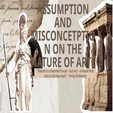 Chapter 1 ASSUMPTIONS AND MISCONCEPTION ON THE NATURE OF ART