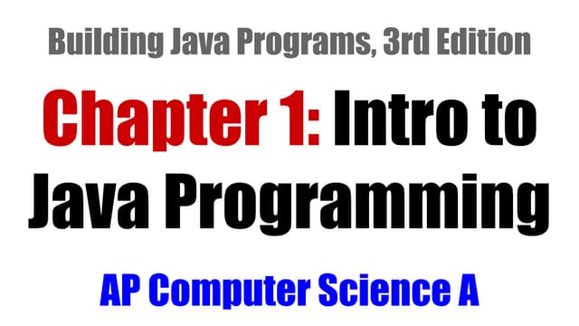 Introduction to Java Programming | PPT