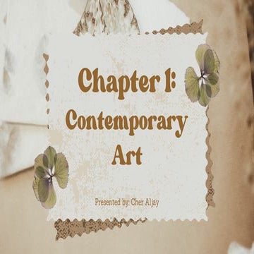 Chapter 1: Contemporary Art SHS Grade 12