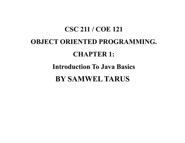 Object Oriented Programming slides that can help students