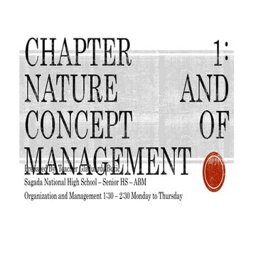 Chapter 1 Definitions and Functions of Management