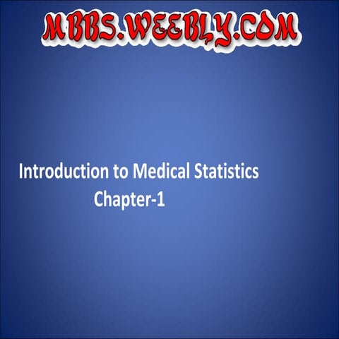Chapter1:introduction to medical statistics