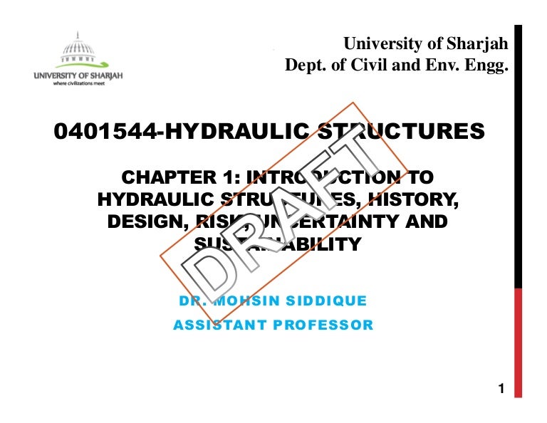 Chapter 1 introduction to hydraulics structures history...