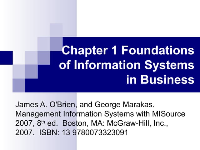Chapter 1 introduction to information system