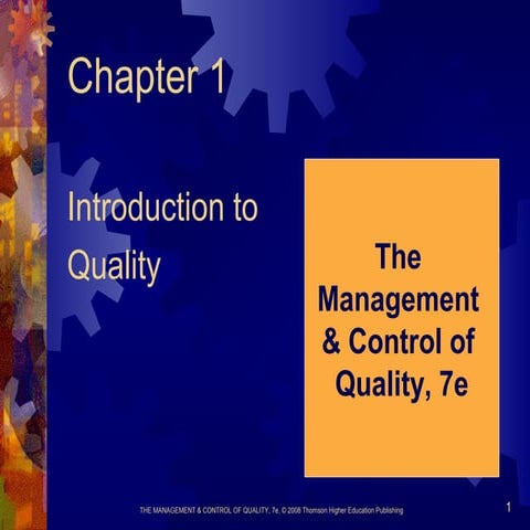 Chapter 1 TQM Introduction to Quality
