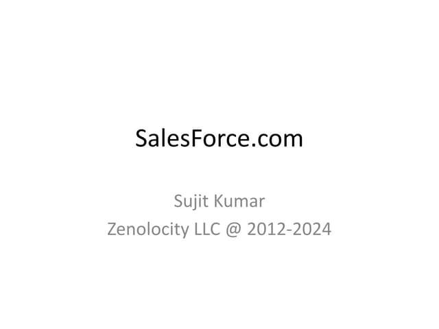 Introduction to SalesForce