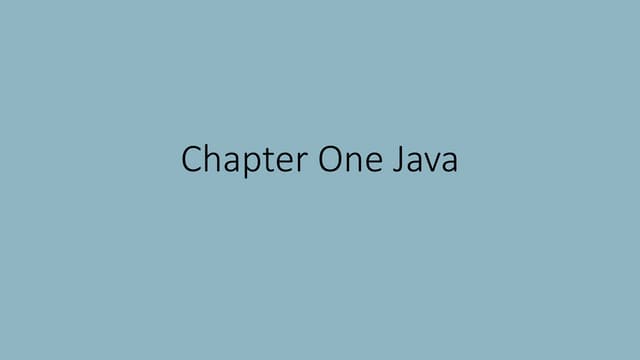 Chapter 1 java | PPT