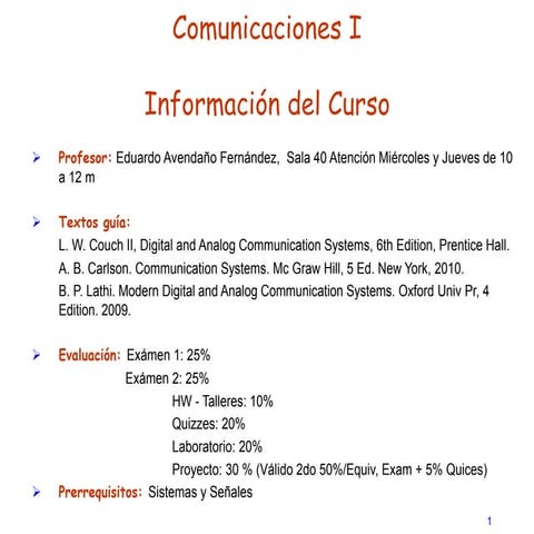 Comunicaciones analógicas - Introduccion