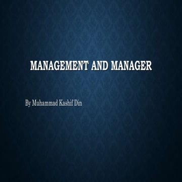 Chapter 1 management and manager