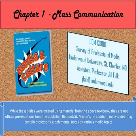 Chapter 1 – Mass Communication