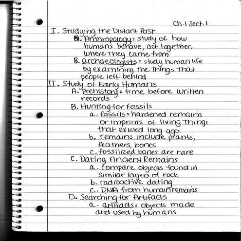 Chapter 1 Notes: Early Humans