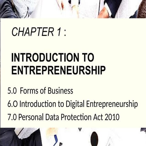 Chapter 1 Part 2 - Introduction to Entrepreneurship