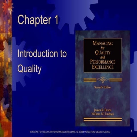Chapter 1 Introduction to Quality Managi