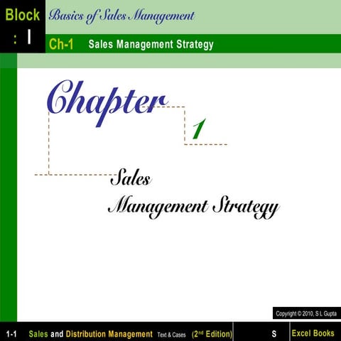 Chapter 1 sales management strategy sales and distribution management (1)