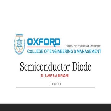 Semiconductor Diode: Introduction and Application