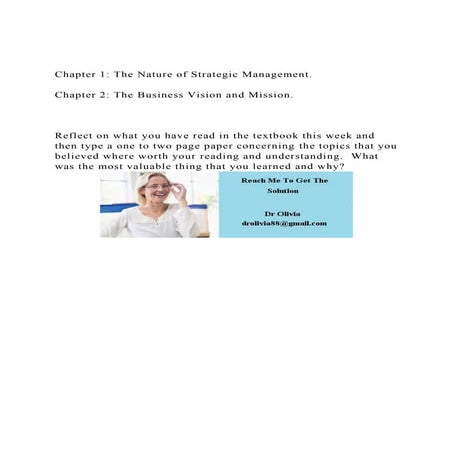 Chapter 1 The Nature of Strategic Management.Chapter 2 The.docx