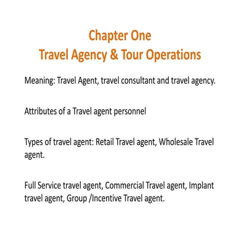 travel agency &amp; tour operations