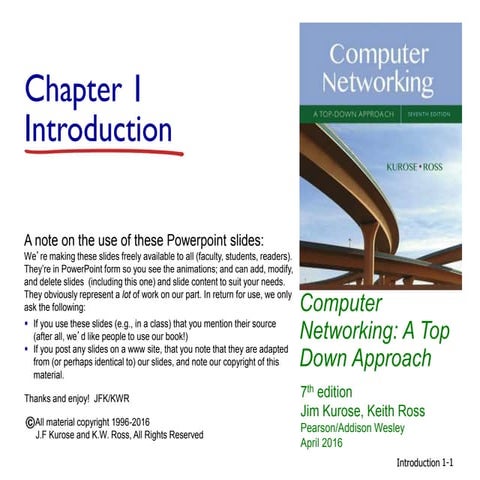 Chapter_1_V7.01.ppt Computer Networking: A Top Down Approach | PPT