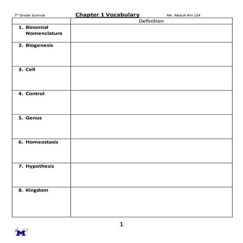 Chapter 1  vocabulary student (2012 book)