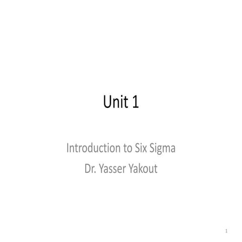 Chapter 1 What is Six Sigma (OK) for MBA Students