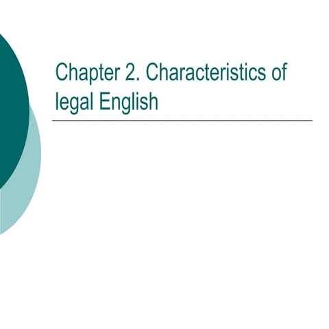 Characteristics of Legal English