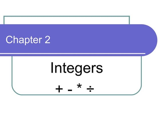Introduction to integers | PPT