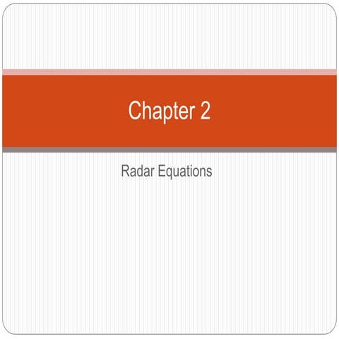 Chapter 2-radar equation