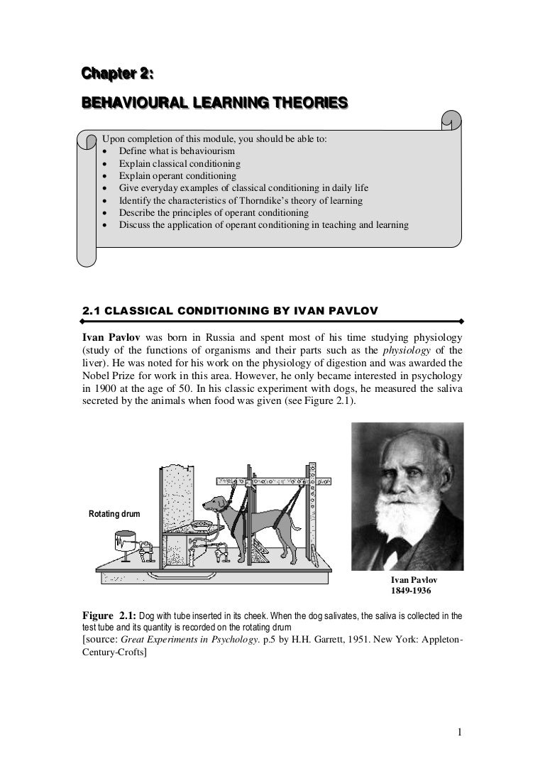 Chapter 2 Behavioural Learning Theories Cheapassignmenthel