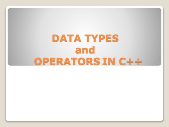 data types in C programming | PPT