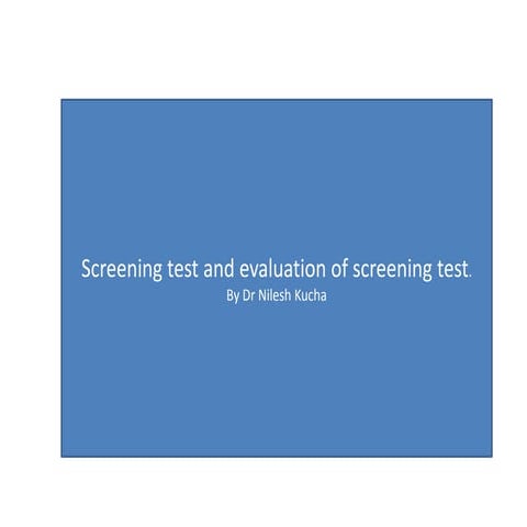 Chapter 2.2 screening test